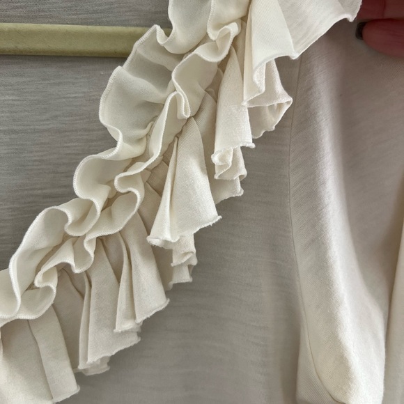 Leifsdottir cream silk/cotton blend ruffle top size medium - Picture 3 of 6